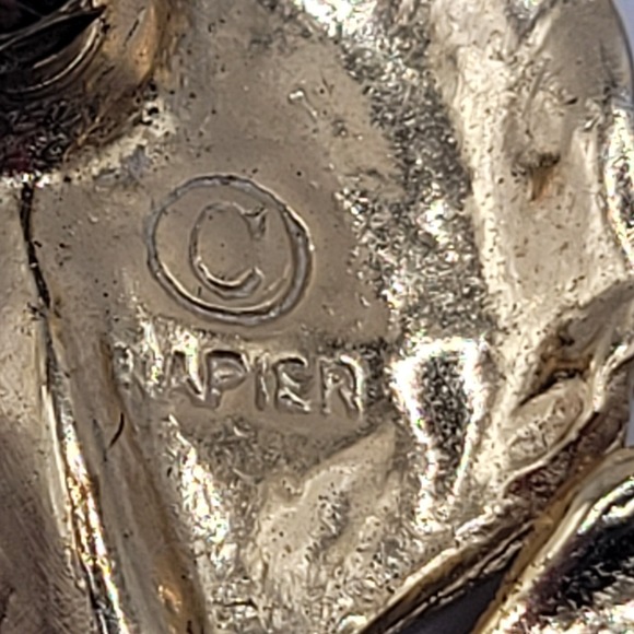 Vintage Napier Shamrock Brooch Women Gold Tone Textured 3 Leaf Clover Pin Lucky - Picture 5 of 9